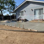 Concrete patio pour