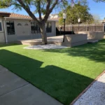 Manicured landscaped yard